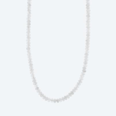 Collier Mondstein weiß, Karabiner 925 Silber