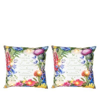 LED-Kissen mit Spruch 2er Set