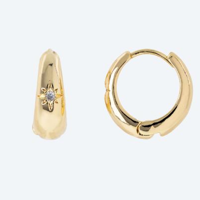 Creolen Edelstahl vergoldet Zirkonia