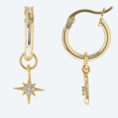 Creolen 925 St. Silber vergoldet Zirkonia