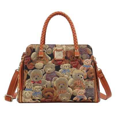 Henney Bear Henkeltasche cognac/gemustert