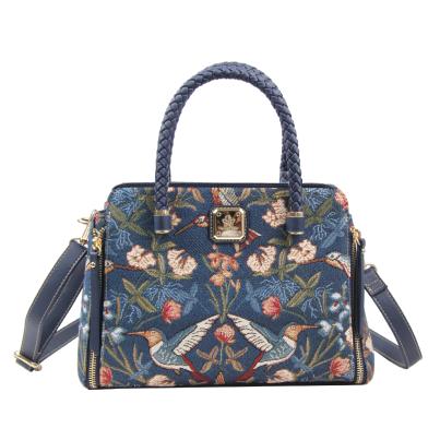 Henney Bear Henkeltasche dunkelblau/gemustert