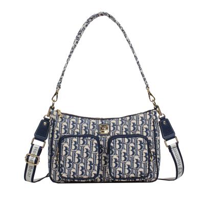 Henney Bear Schultertasche creme/dunkelblau