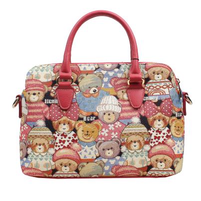 Henney Bear Henkeltasche rot/gemustert