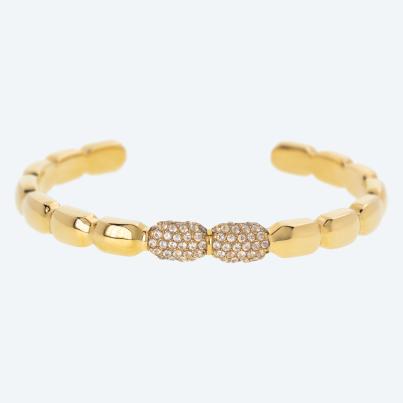Armreif Edelstahl vergoldet Zirkonia