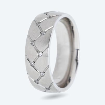 Ring Edelstahl Zirkonia