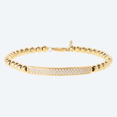 Armband Edelstahl vergoldet Zirkonia