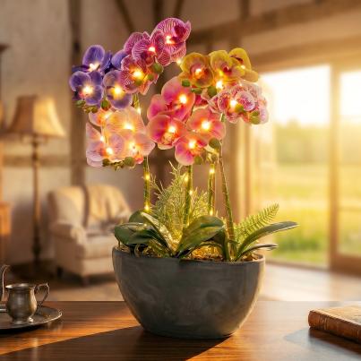 Orchidee beleuchtet im Topf Real Touch
