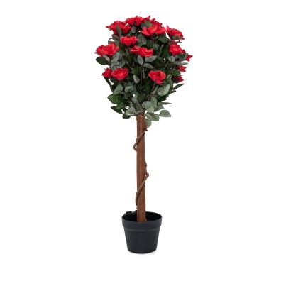 Rosenbaum beleuchtet 90cm rot