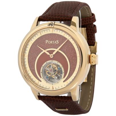 PortaS Tourbillion "Elstra", Handaufzug, Goldfluss