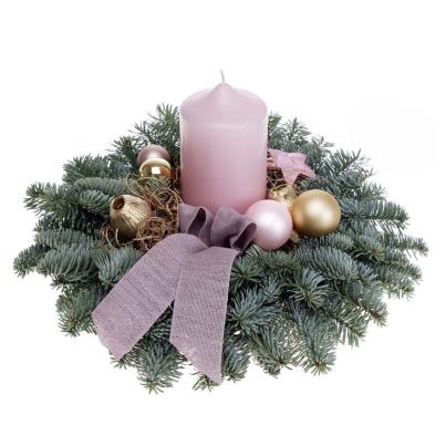 Nobilisgesteck mit Kerze rosa