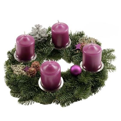 Adventskranz brombeer mit 4 Kerzen
