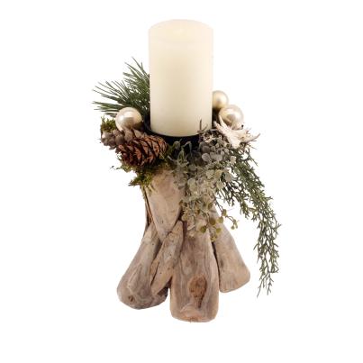 Treibholz-Kerzenhalter creme