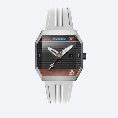 NUBEO Herrenuhr "Console Atari 2600" schwarz-weiß