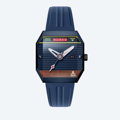NUBEO Herrenuhr "Console Atari 2600" blau