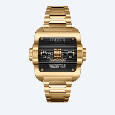 NUBEO Herrenuhr "Continuum" schwarz-gold
