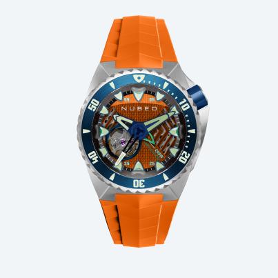 NUBEO Herrenuhr "Megalodon" orange