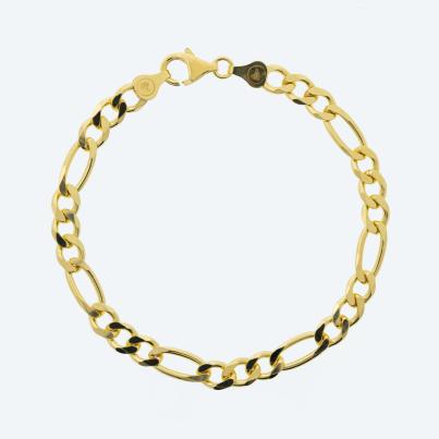 Figaroarmband 925 Silber vergoldet ca. 21 cm