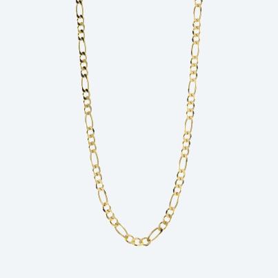 Figarokette 925 St. Silber vergoldet ca. 55 cm