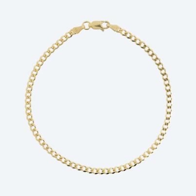 Panzerarmband 925 Silber vergoldet ca. 21 cm