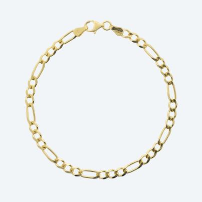 Figaroarmband 925 Silber vergoldet ca. 19 cm