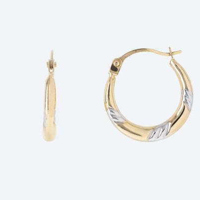 Creolen 375 Gelbgold bicolor