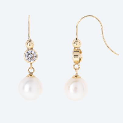 Ohrhänger 375 Gelbgold Süsswasserzuchtperle