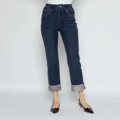 Zauberhose 'Miracle Shape' Turn Up Animal blau