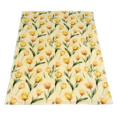 Felldecke mit Blumendesign 150x200cm