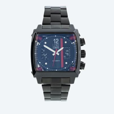 Leno Leontis Herren-Automatikuhr,  schwarz-rot