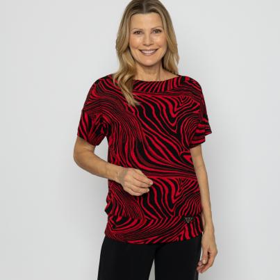 VANESSA STYLE Damen-Sweatshirt schwarz/rot