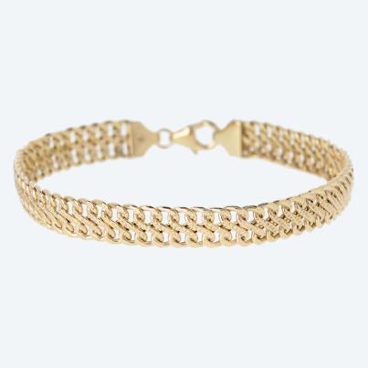 Achterpanzerarmband 375 Gelbgold, ca. 19 cm