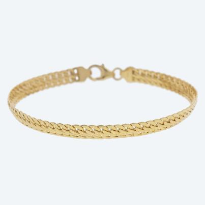 Achterpanzerarmband 375 Gelbgold, ca. 19 cm