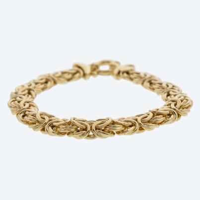 Königsarmband 375 Gelbgold, ca. 19 cm