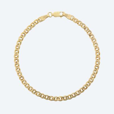 Doppelpanzerarmband 375 Gelbgold, ca. 19 cm