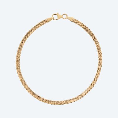 Zopfarmband 375 Gelbgold, ca. 19 cm