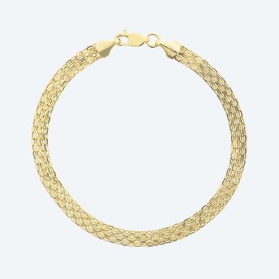 Bismarck-Armband 375 Gelbgold, ca. 19 cm