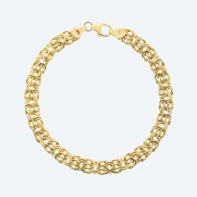 Königsarmband 375 Gelbgold, ca. 19 cm