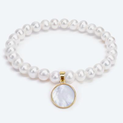 Armband Süßwasserzuchtperle, Perlmutt
