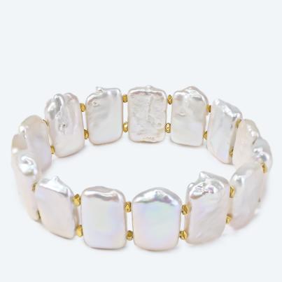 Armband Keshi Perlen, Hämatit