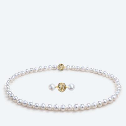 Collier Süßwasserzuchtperlen Magnetverschluß