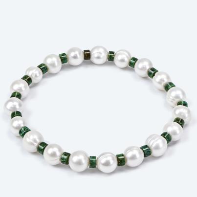 Armband Süßwasserzuchtperle, Japis grün
