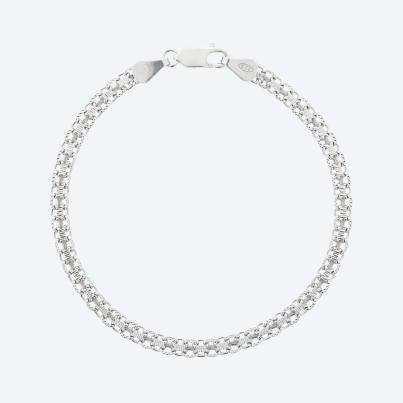 Bismarck-Armband 925 Sterling Silber rhodiniert