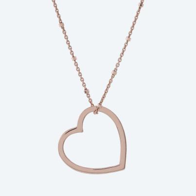 Herz-Anhänger mit Kette 925 Silber rosévergoldet