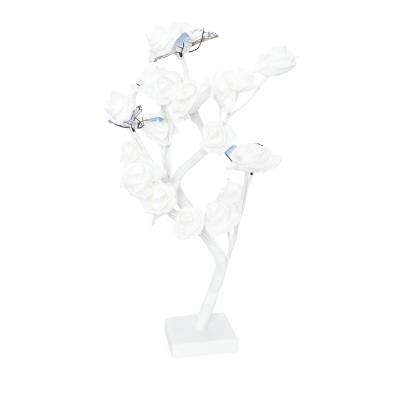 Rosenbäumchen mit LEDs weiß
