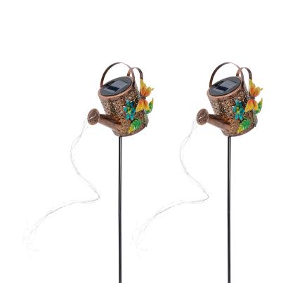 2 Solar-Gartenstecker Kanne