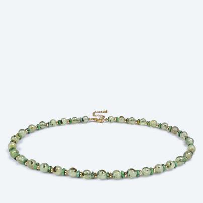 Collier Prehnit, Jaspis