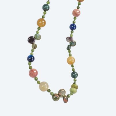 Collier Edelsteine multicolor endlos