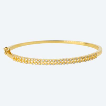 Armreif 925 Sterling Silber vergoldet Zirkonia