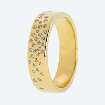 Ring 925 Sterling Silber vergoldet Zirkonia